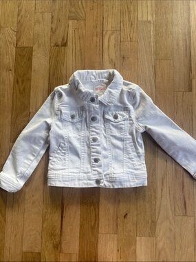 Cat & Jack White Kids Denim Jacket with Button Front